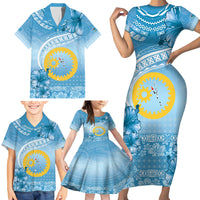 Sanma Vanuatu Family Matching Short Sleeve Bodycon Dress and Hawaiian Shirt Hibiscus Sand Drawing with Pacific Pattern LT9 - Polynesian Pride