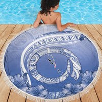 Shefa Vanuatu Beach Blanket Hibiscus Sand Drawing with Pacific Pattern