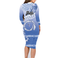 Shefa Vanuatu Family Matching Long Sleeve Bodycon Dress and Hawaiian Shirt Hibiscus Sand Drawing with Pacific Pattern LT9 - Polynesian Pride
