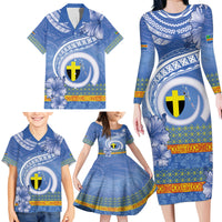 Tafea Vanuatu Family Matching Long Sleeve Bodycon Dress and Hawaiian Shirt Hibiscus Sand Drawing with Pacific Pattern LT9 - Polynesian Pride