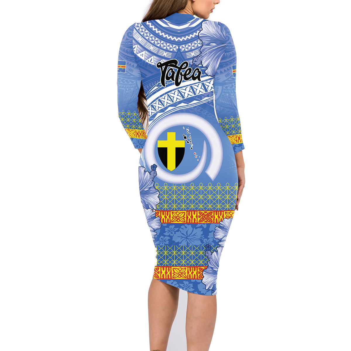 Tafea Vanuatu Family Matching Long Sleeve Bodycon Dress and Hawaiian Shirt Hibiscus Sand Drawing with Pacific Pattern LT9 - Polynesian Pride