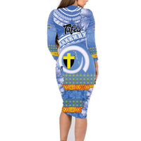 Tafea Vanuatu Family Matching Long Sleeve Bodycon Dress and Hawaiian Shirt Hibiscus Sand Drawing with Pacific Pattern LT9 - Polynesian Pride