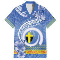 Tafea Vanuatu Family Matching Off The Shoulder Long Sleeve Dress and Hawaiian Shirt Hibiscus Sand Drawing with Pacific Pattern LT9 Dad's Shirt - Short Sleeve Blue Art - Polynesian Pride