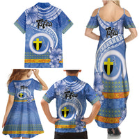 Tafea Vanuatu Family Matching Summer Maxi Dress and Hawaiian Shirt Hibiscus Sand Drawing with Pacific Pattern
