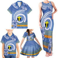 Tafea Vanuatu Family Matching Tank Maxi Dress and Hawaiian Shirt Hibiscus Sand Drawing with Pacific Pattern LT9 - Polynesian Pride
