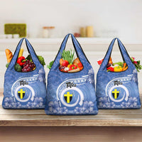Tafea Vanuatu Grocery Bag Hibiscus Sand Drawing with Pacific Pattern