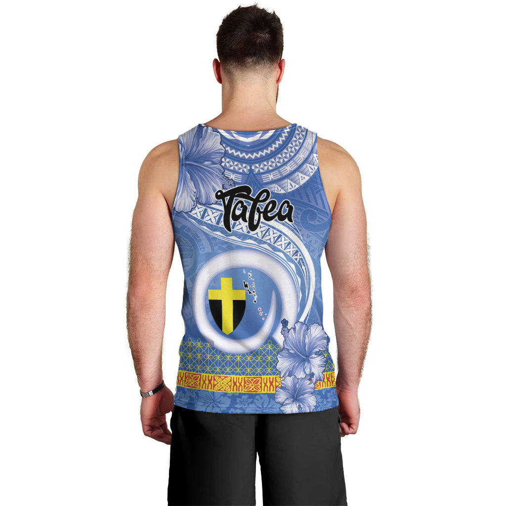Tafea Vanuatu Men Tank Top Hibiscus Sand Drawing with Pacific Pattern