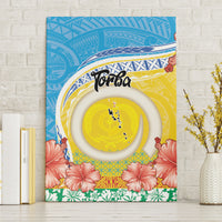 Torba Vanuatu Canvas Wall Art Hibiscus Sand Drawing with Pacific Pattern