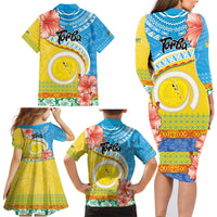 Torba Vanuatu Family Matching Long Sleeve Bodycon Dress and Hawaiian Shirt Hibiscus Sand Drawing with Pacific Pattern LT9 - Polynesian Pride