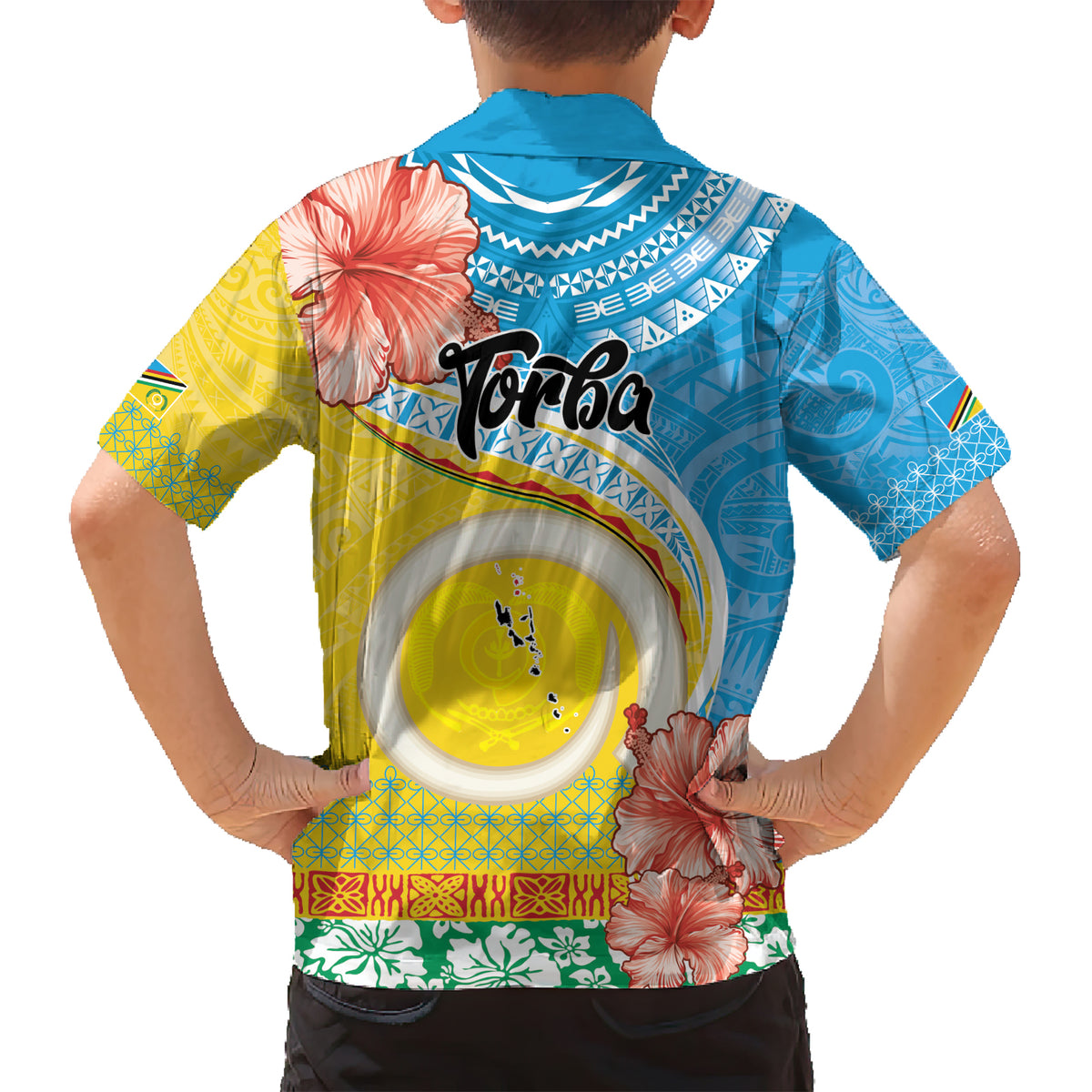Torba Vanuatu Family Matching Short Sleeve Bodycon Dress and Hawaiian Shirt Hibiscus Sand Drawing with Pacific Pattern LT9 - Polynesian Pride