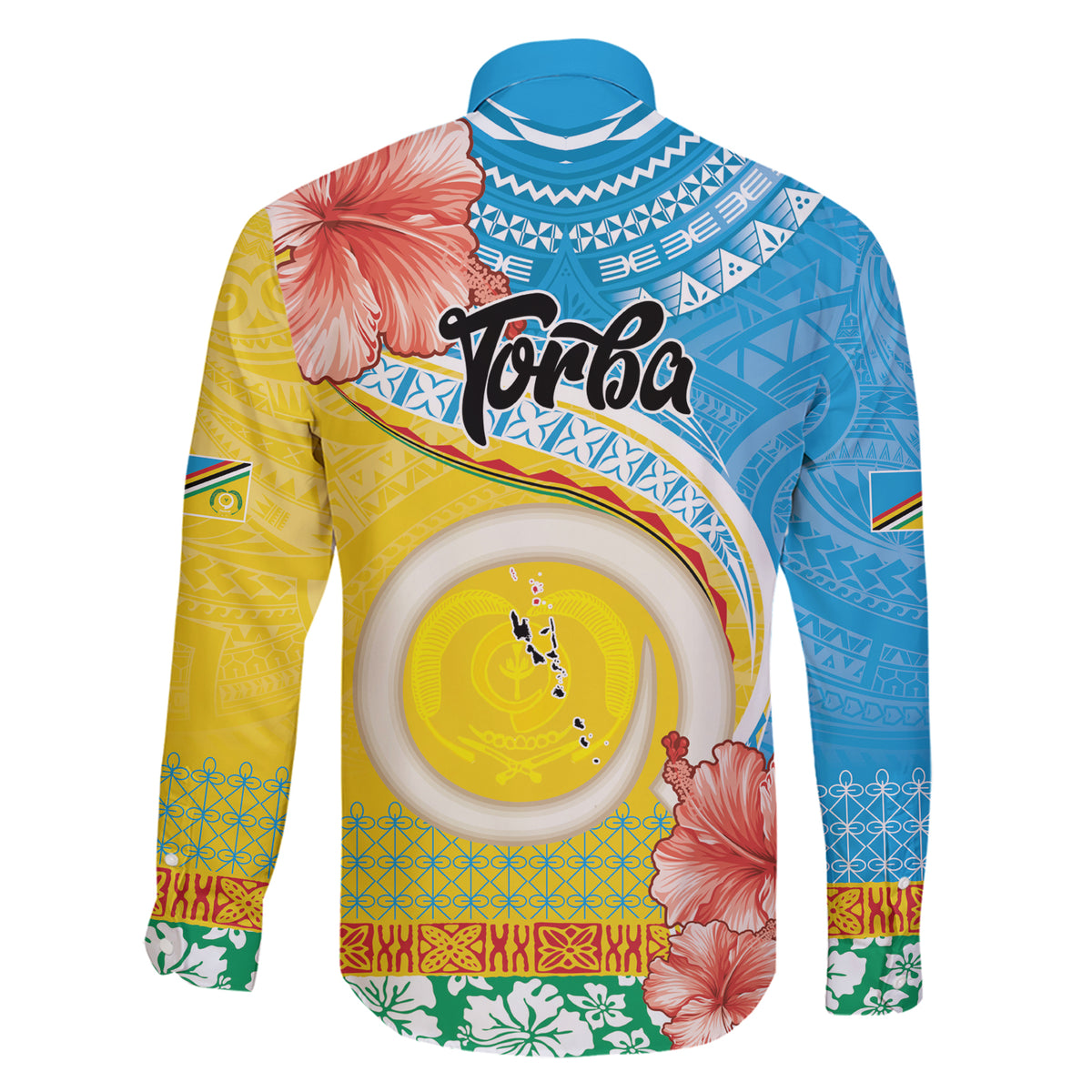 Torba Vanuatu Family Matching Short Sleeve Bodycon Dress and Hawaiian Shirt Hibiscus Sand Drawing with Pacific Pattern LT9 - Polynesian Pride