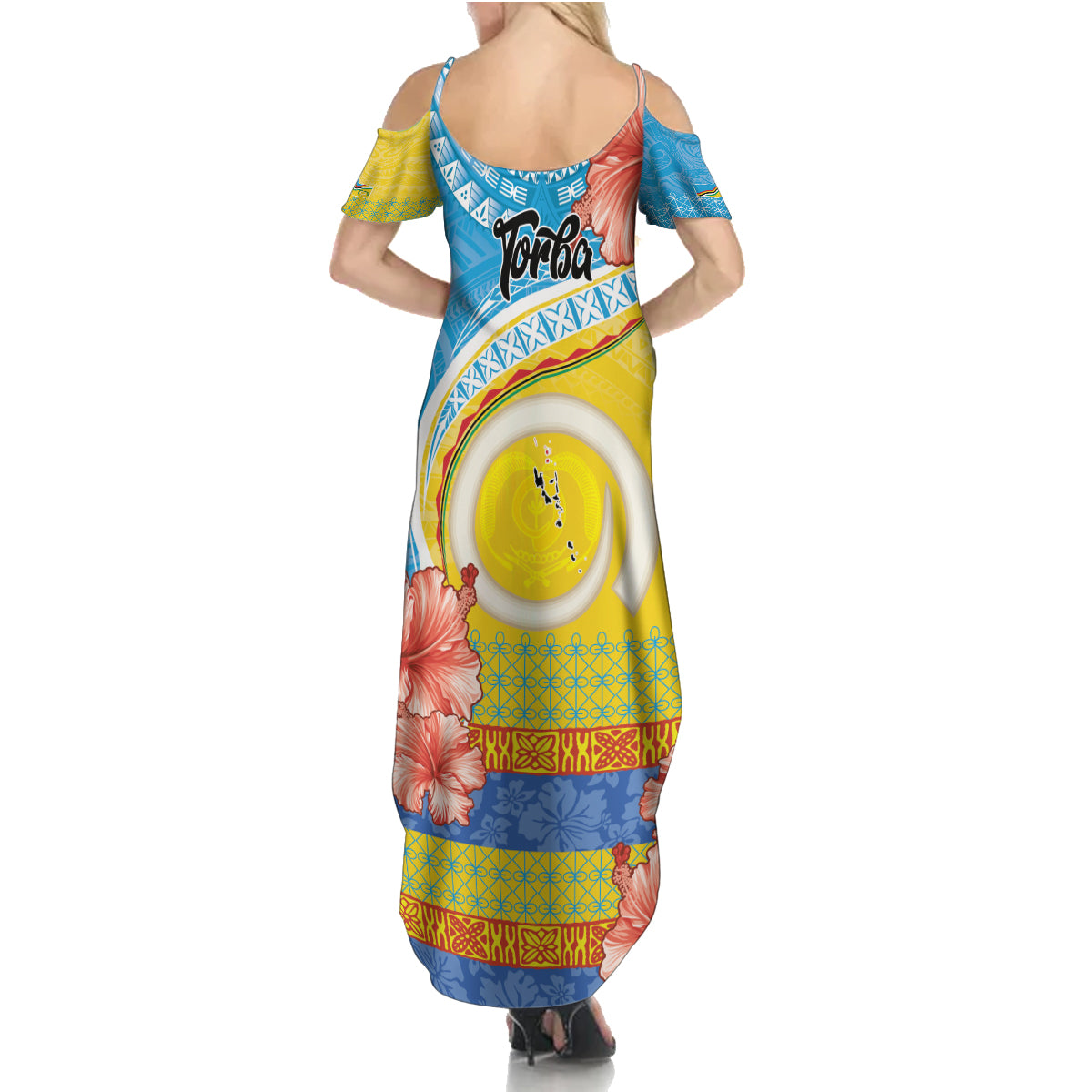 Torba Vanuatu Family Matching Summer Maxi Dress and Hawaiian Shirt Hibiscus Sand Drawing with Pacific Pattern