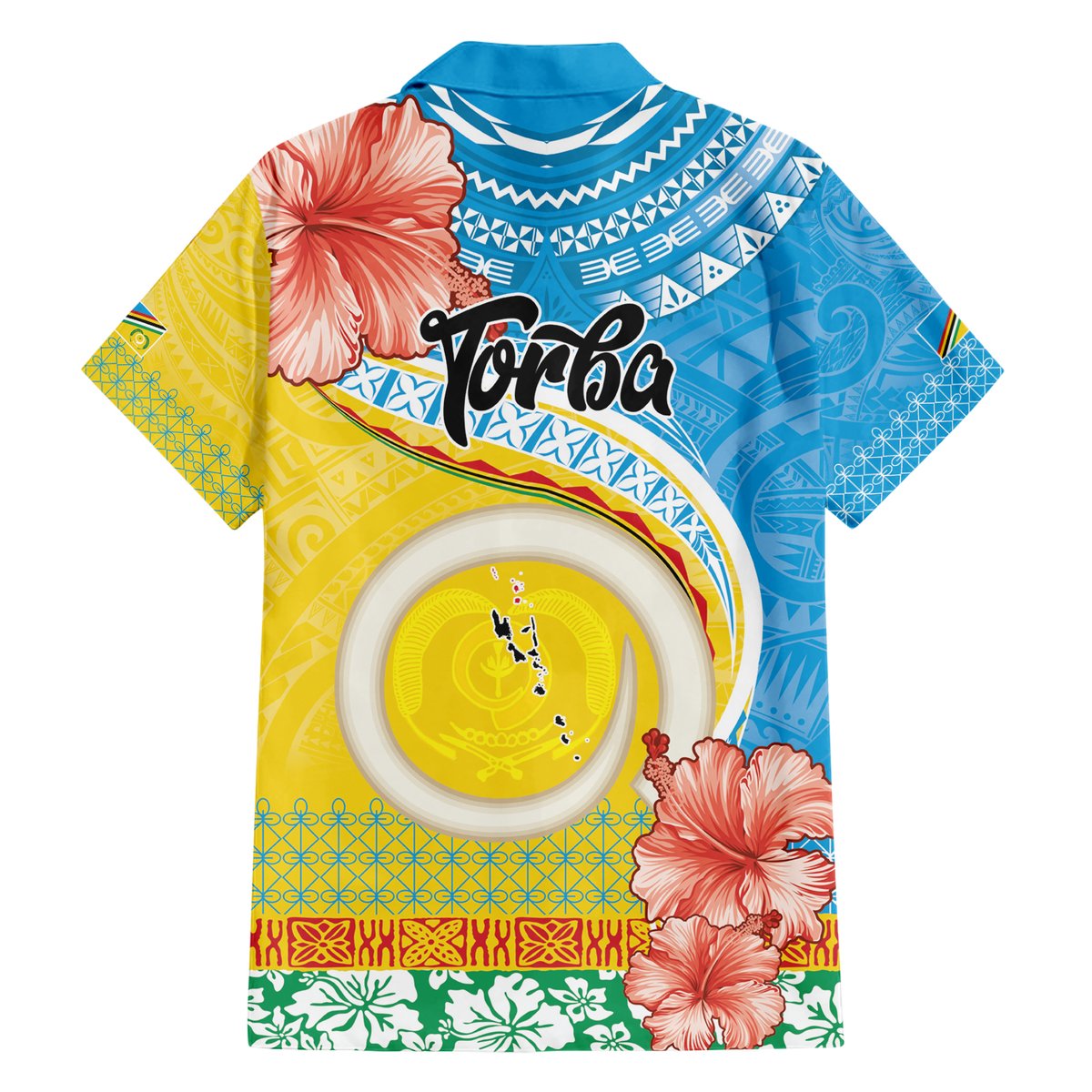 Torba Vanuatu Hawaiian Shirt Hibiscus Sand Drawing with Pacific Pattern