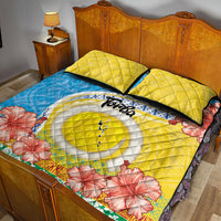 Torba Vanuatu Quilt Bed Set Hibiscus Sand Drawing with Pacific Pattern