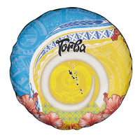 Torba Vanuatu Spare Tire Cover Hibiscus Sand Drawing with Pacific Pattern