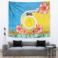 Torba Vanuatu Tapestry Hibiscus Sand Drawing with Pacific Pattern