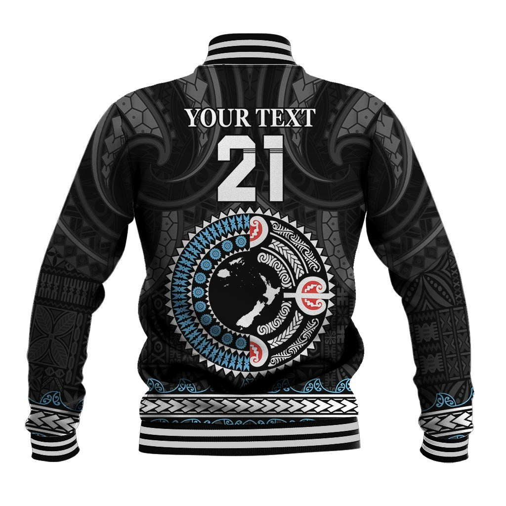 Custom Fiji and New Zealand Baseball Jacket Maori Fern Mix Tapa Tribal Unique LT9 - Polynesian Pride