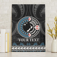 Custom Fiji and New Zealand Canvas Wall Art Maori Fern Mix Tapa Tribal Unique LT9 Without Frame Black - Polynesian Pride