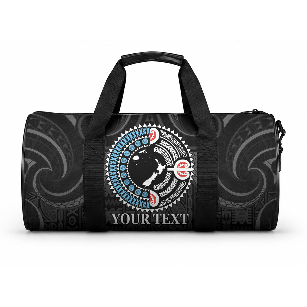 Custom Fiji and New Zealand Duffle Bag Maori Fern Mix Tapa Tribal Unique LT9 One size Black - Polynesian Pride
