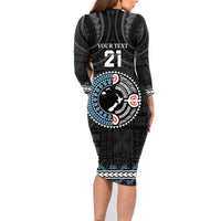 Custom Fiji and New Zealand Family Matching Long Sleeve Bodycon Dress and Hawaiian Shirt Maori Fern Mix Tapa Tribal Unique LT9 - Polynesian Pride