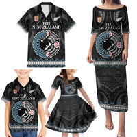 Custom Fiji and New Zealand Family Matching Puletasi and Hawaiian Shirt Maori Fern Mix Tapa Tribal Unique LT9 - Polynesian Pride