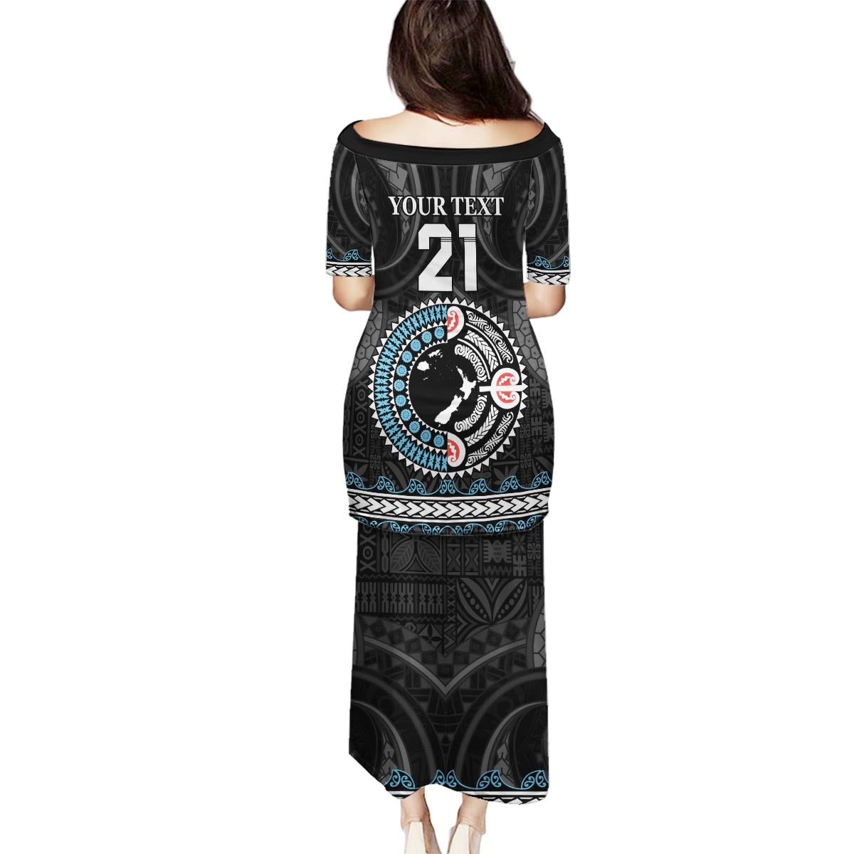 Custom Fiji and New Zealand Family Matching Puletasi and Hawaiian Shirt Maori Fern Mix Tapa Tribal Unique LT9 - Polynesian Pride