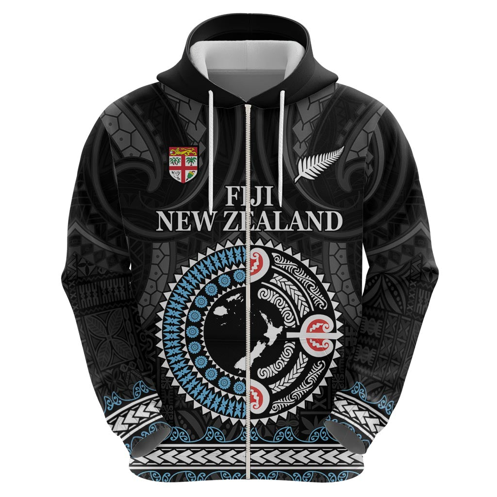 Custom Fiji and New Zealand Hoodie Maori Fern Mix Tapa Tribal Unique LT9 - Polynesian Pride