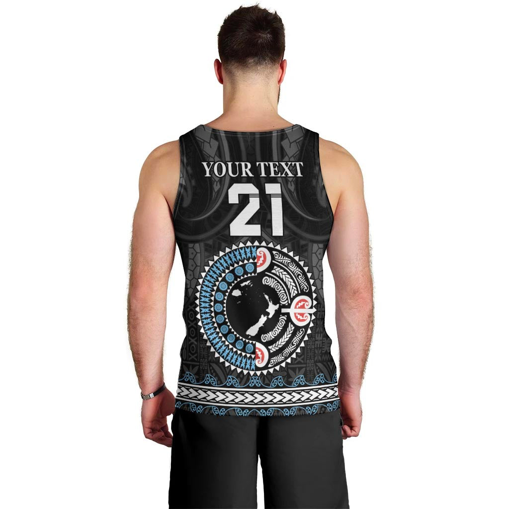 Custom Fiji and New Zealand Men Tank Top Maori Fern Mix Tapa Tribal Unique LT9 - Polynesian Pride