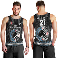 Custom Fiji and New Zealand Men Tank Top Maori Fern Mix Tapa Tribal Unique LT9 - Polynesian Pride