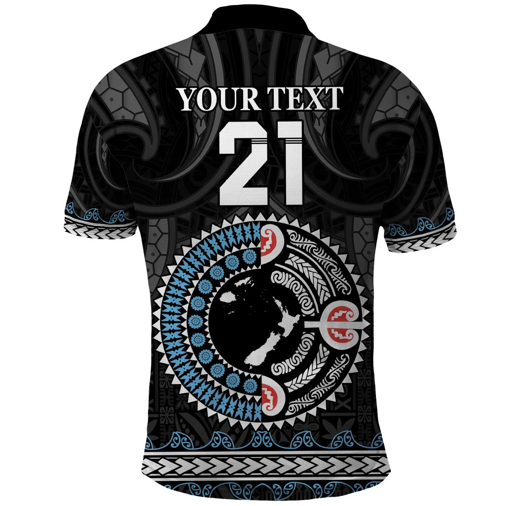Custom Fiji and New Zealand Polo Shirt Maori Fern Mix Tapa Tribal Unique LT9 - Polynesian Pride