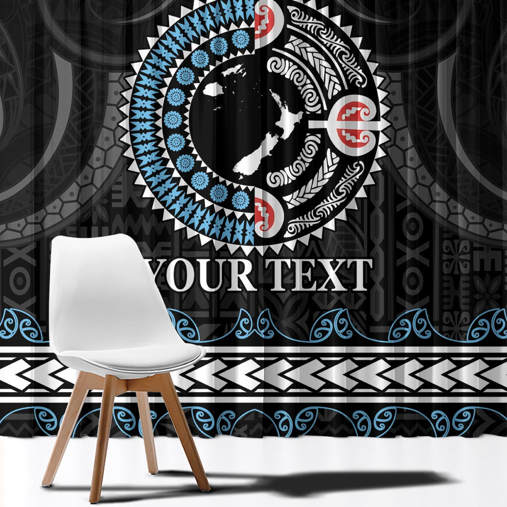 Custom Fiji and New Zealand Window Curtain Maori Fern Mix Tapa Tribal Unique LT9 - Polynesian Pride