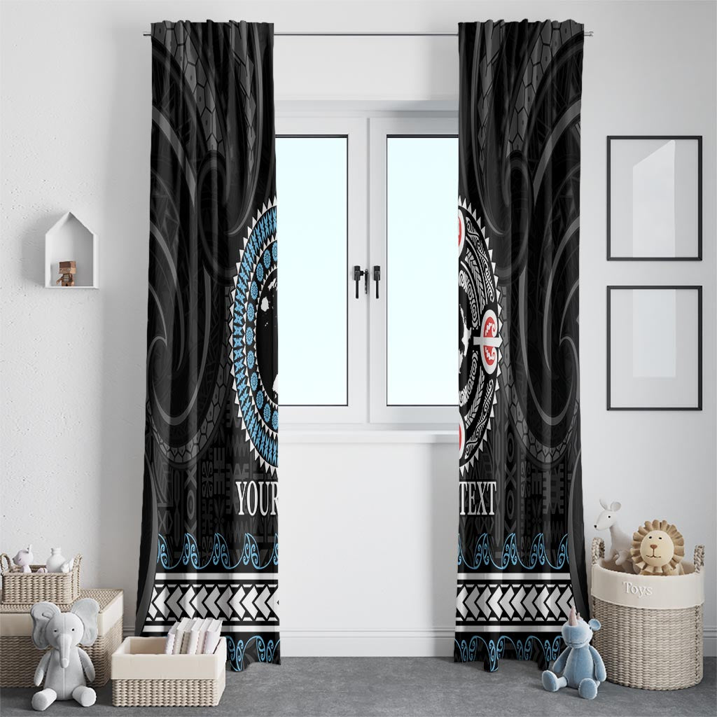 Custom Fiji and New Zealand Window Curtain Maori Fern Mix Tapa Tribal Unique LT9 - Polynesian Pride