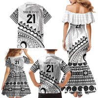 Custom Fiji Rugby Cibi Dance Family Matching Mermaid Dress and Hawaiian Shirt Create History World Cup Sevens LT9 - Polynesian Pride