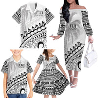 Custom Fiji Rugby Cibi Dance Family Matching Off The Shoulder Long Sleeve Dress and Hawaiian Shirt Create History World Cup Sevens LT9 - Polynesian Pride