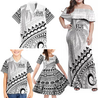 Custom Fiji Rugby Cibi Dance Family Matching Off Shoulder Maxi Dress and Hawaiian Shirt Create History World Cup Sevens LT9 - Polynesian Pride
