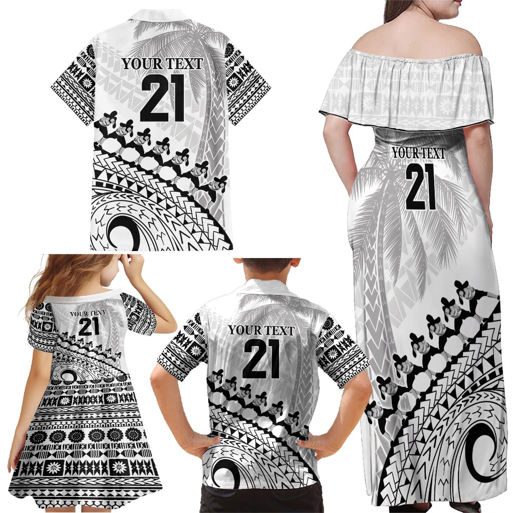 Custom Fiji Rugby Cibi Dance Family Matching Off Shoulder Maxi Dress and Hawaiian Shirt Create History World Cup Sevens LT9 - Polynesian Pride