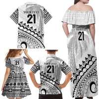 Custom Fiji Rugby Cibi Dance Family Matching Off Shoulder Maxi Dress and Hawaiian Shirt Create History World Cup Sevens LT9 - Polynesian Pride