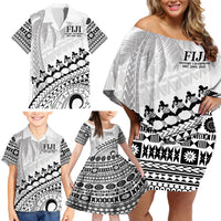 Custom Fiji Rugby Cibi Dance Family Matching Off Shoulder Short Dress and Hawaiian Shirt Create History World Cup Sevens LT9 - Polynesian Pride
