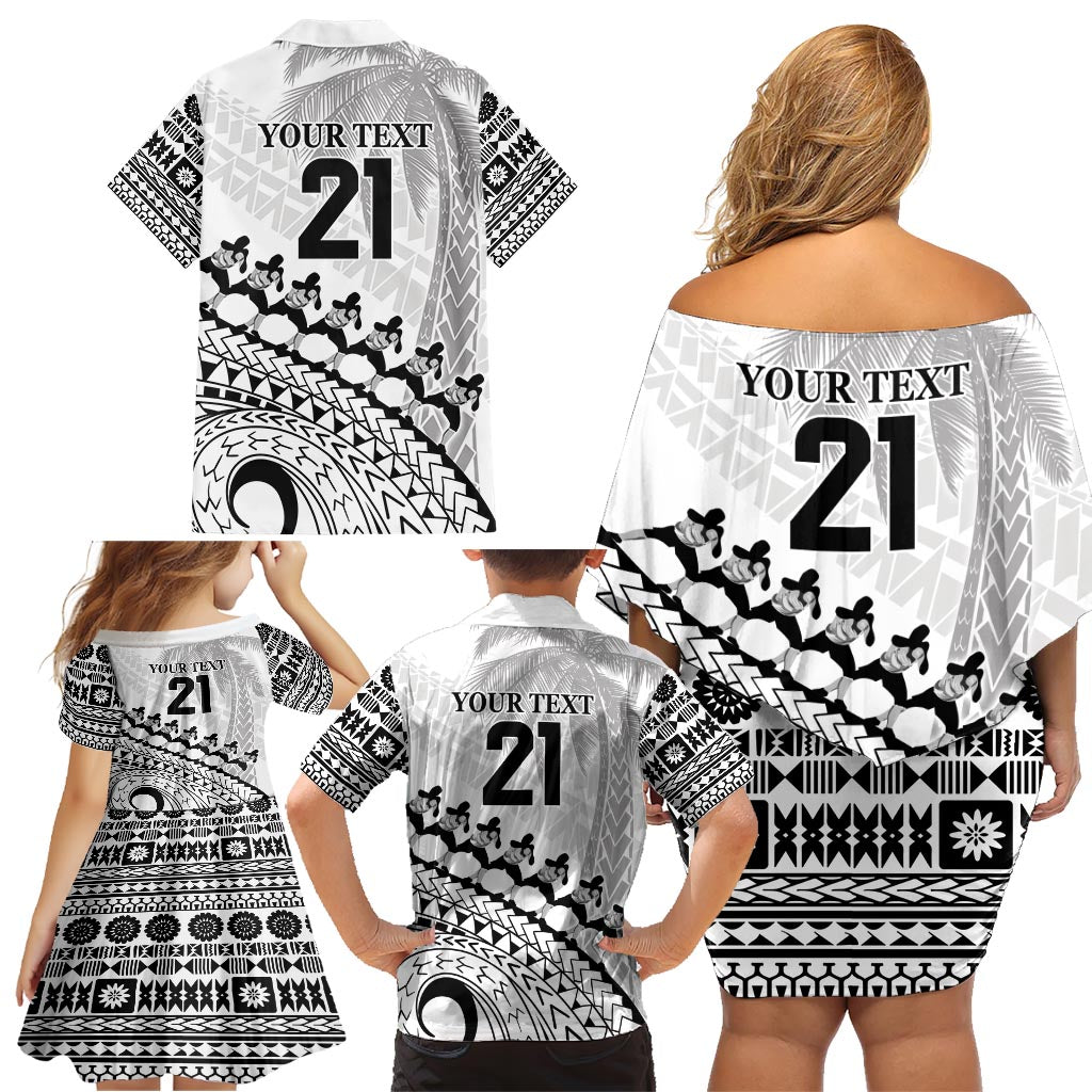 Custom Fiji Rugby Cibi Dance Family Matching Off Shoulder Short Dress and Hawaiian Shirt Create History World Cup Sevens LT9 - Polynesian Pride
