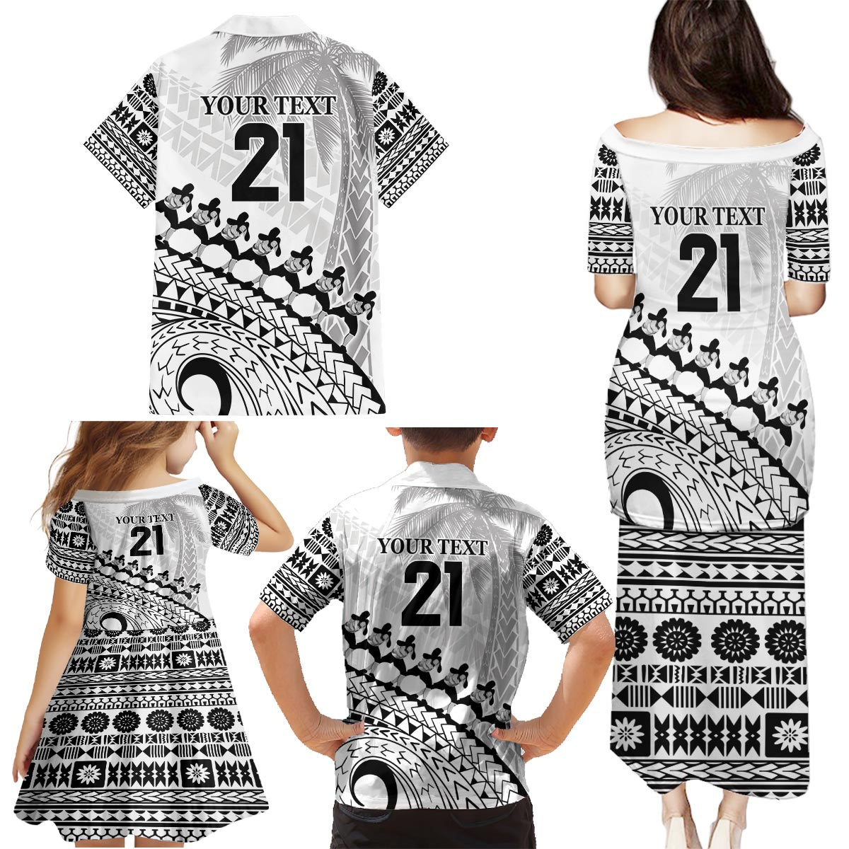 Custom Fiji Rugby Cibi Dance Family Matching Puletasi and Hawaiian Shirt Create History World Cup Sevens LT9 - Polynesian Pride