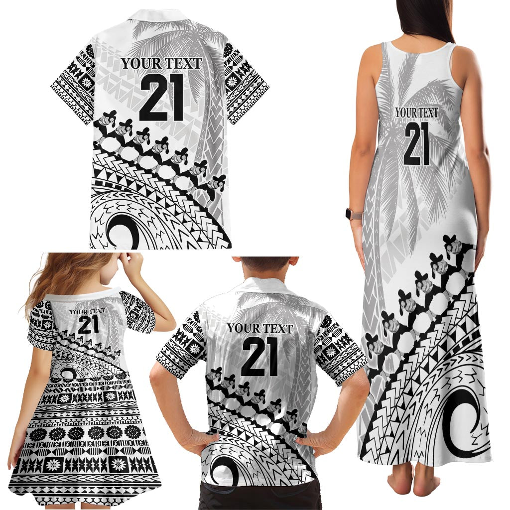 Custom Fiji Rugby Cibi Dance Family Matching Tank Maxi Dress and Hawaiian Shirt Create History World Cup Sevens LT9 - Polynesian Pride