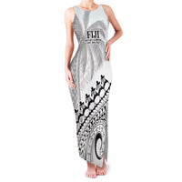 Custom Fiji Rugby Cibi Dance Family Matching Tank Maxi Dress and Hawaiian Shirt Create History World Cup Sevens LT9 Mom's Dress White - Polynesian Pride