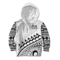 Custom Fiji Rugby Cibi Dance Kid Hoodie Create History World Cup Sevens LT9 Hoodie White - Polynesian Pride
