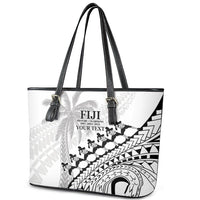 Custom Fiji Rugby Cibi Dance Leather Tote Bag Create History World Cup Sevens LT9 - Polynesian Pride