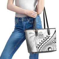 Custom Fiji Rugby Cibi Dance Leather Tote Bag Create History World Cup Sevens LT9 - Polynesian Pride