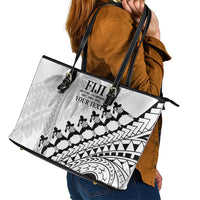 Custom Fiji Rugby Cibi Dance Leather Tote Bag Create History World Cup Sevens LT9 - Polynesian Pride