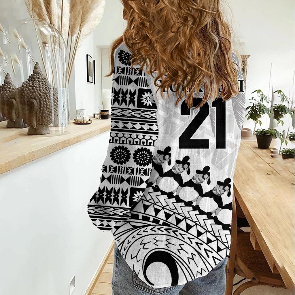 Custom Fiji Rugby Cibi Dance Women Casual Shirt Create History World Cup Sevens