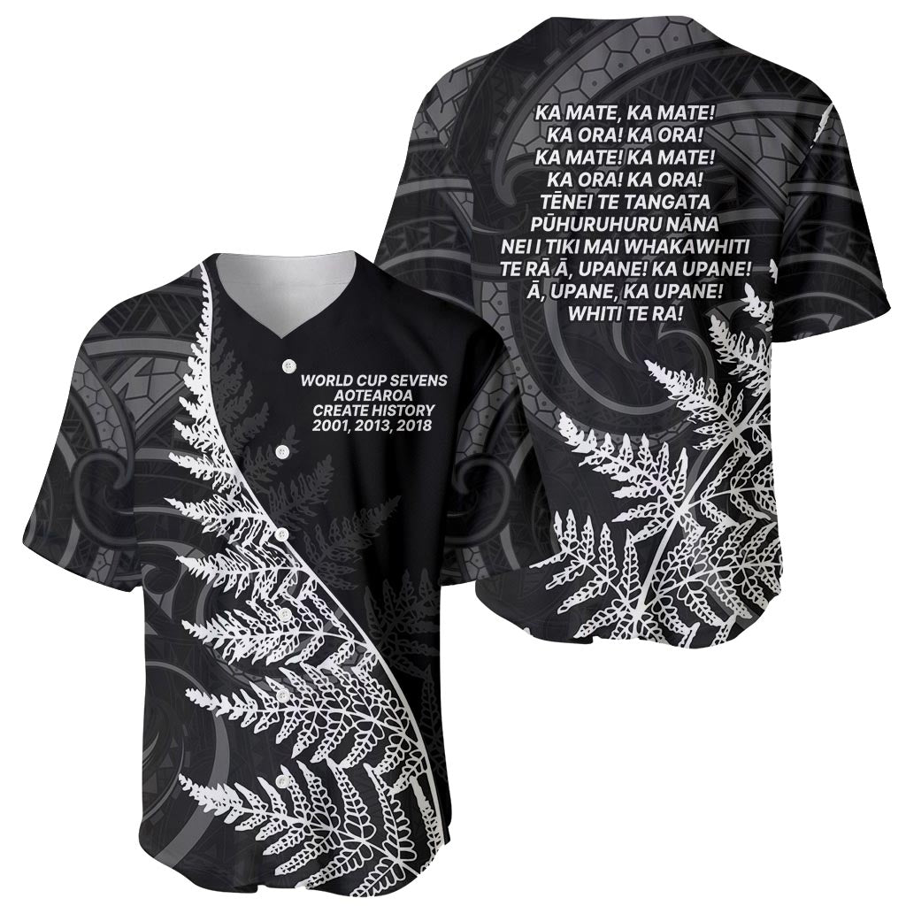 New Zealand Black Fern 7s Baseball Jersey History World Cup Sevens LT9 - Polynesian Pride