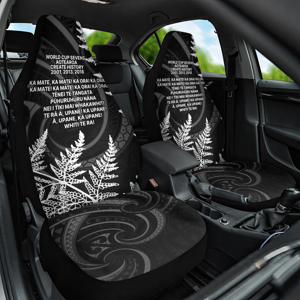New Zealand Black Fern 7s Car Seat Cover History World Cup Sevens LT9 One Size Black - Polynesian Pride