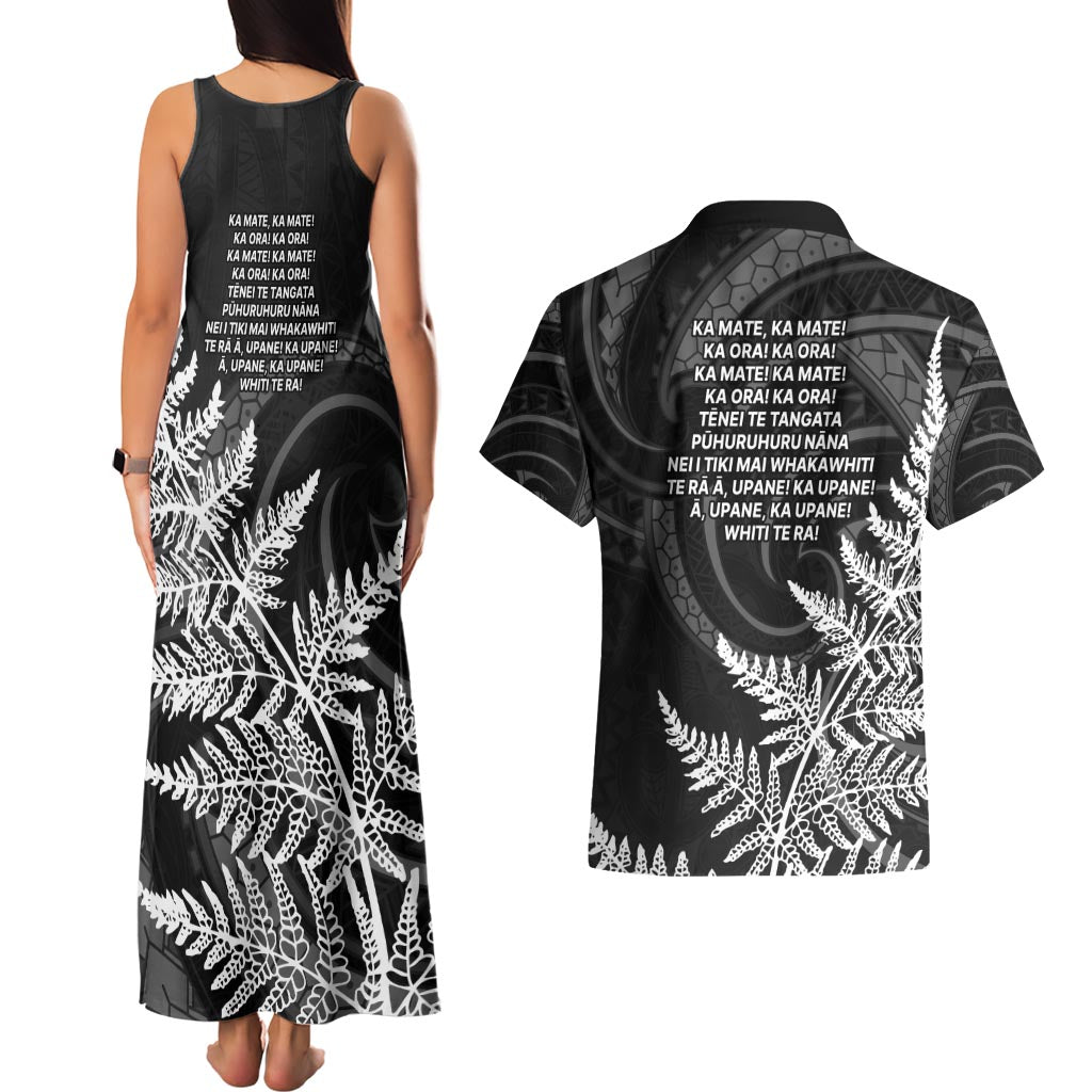 New Zealand Black Fern 7s Couples Matching Tank Maxi Dress and Hawaiian Shirt History World Cup Sevens LT9 - Polynesian Pride